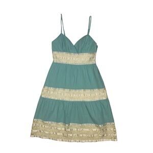 Betsey Johnson Blue and White Tiered Strappy Dress